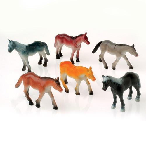 Large Plastic Horses<br>4"-1 dozen